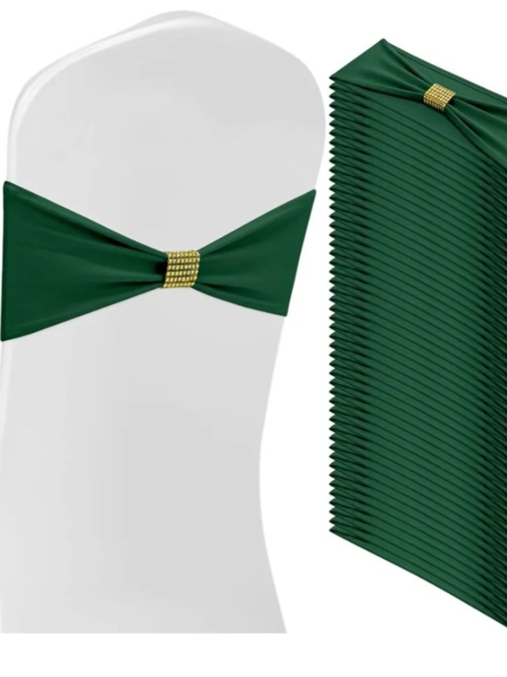 Emerald Green Chair Sash for Events - Elegant Party Decoration 50ct
